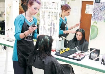 Hydro International College students in hairdressing class